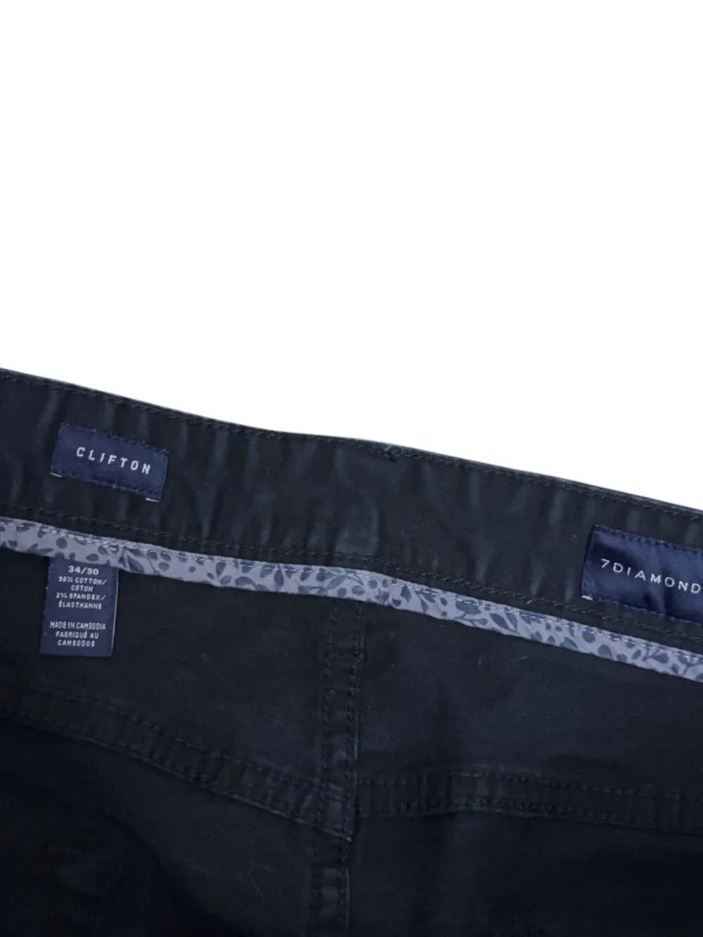 7 DIAMONDS Casual Pants Navy Blue Luxury Designer Trousers Jeans Mens 34x30
